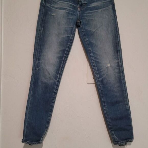 Moussy Vintage Skinny Jeans Women's 23 Medium Wash 24x25 Distressed Japanese - Picture 12 of 13